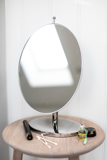 Robert Welch Silver Oblique Pedestal Mirror