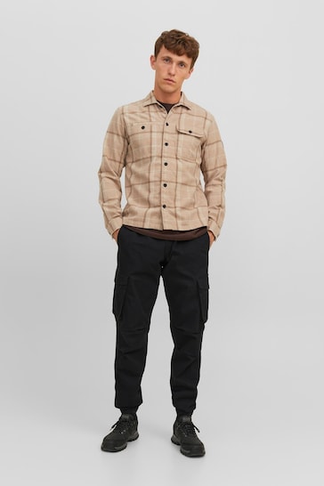 JACK & JONES Black Relaxed Fit Cargo Trousers