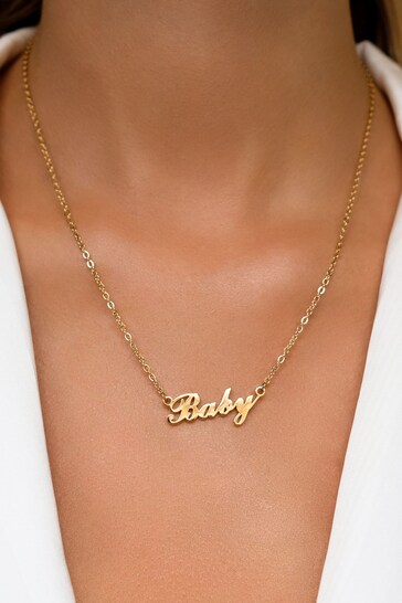 Abbott Lyon Script Personalised Name Small Chain Link Necklace