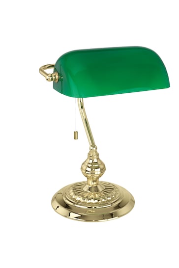 Eglo Green/Brass Banker 1 Light Glass Table Lamp