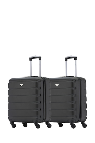 Flight Knight EasyJet Overhead 4 Wheel ABS Hard Case Cabin Carry On Suitcase 56x45x25cm  Set Of 2