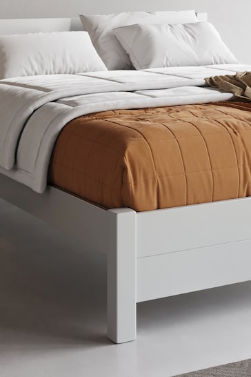 Get Laid Beds White Oxford Square Leg Solid Wood Bed Combo