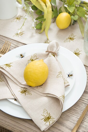Bee Yellow Cloth Napkins - Set of 4 yellow napkins