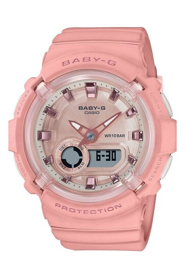 Casio 'Baby G - Sport' Pink and Pink mother of pearl Plastic/Resin Quartz Chronograph Watch