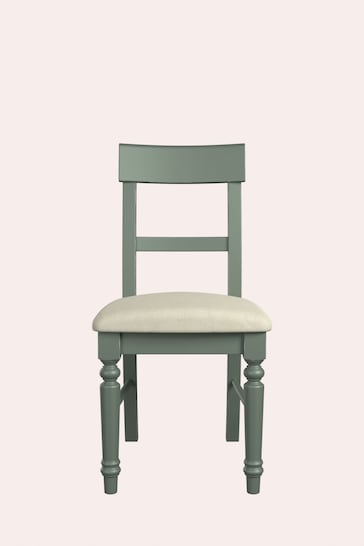 Laura Ashley Set of 2 Atlantic Green Dorset Upholstered Dining Chairs