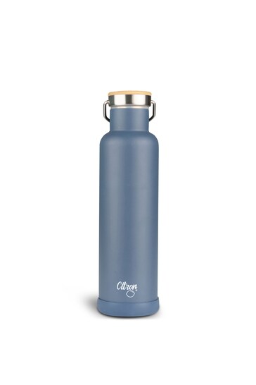 Citron Insulated Water Bottle with Extra Lid 750ml Blue