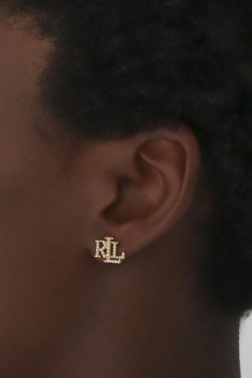 Lauren Ralph Lauren Gold Tone Pearl Stud Earrings