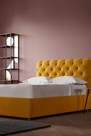 Swoon Easy Velvet Turmeric Yellow Burbage Divan Bed