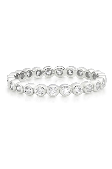 Beaverbrooks Sterling Silver Cubic Zirconia Bubble Stacking Ring