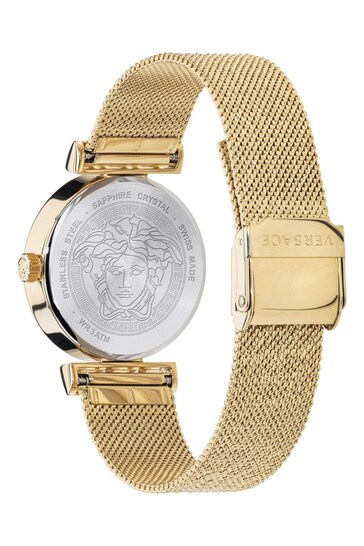 Versace Ladies Gold Toned Greca Motiv Watch