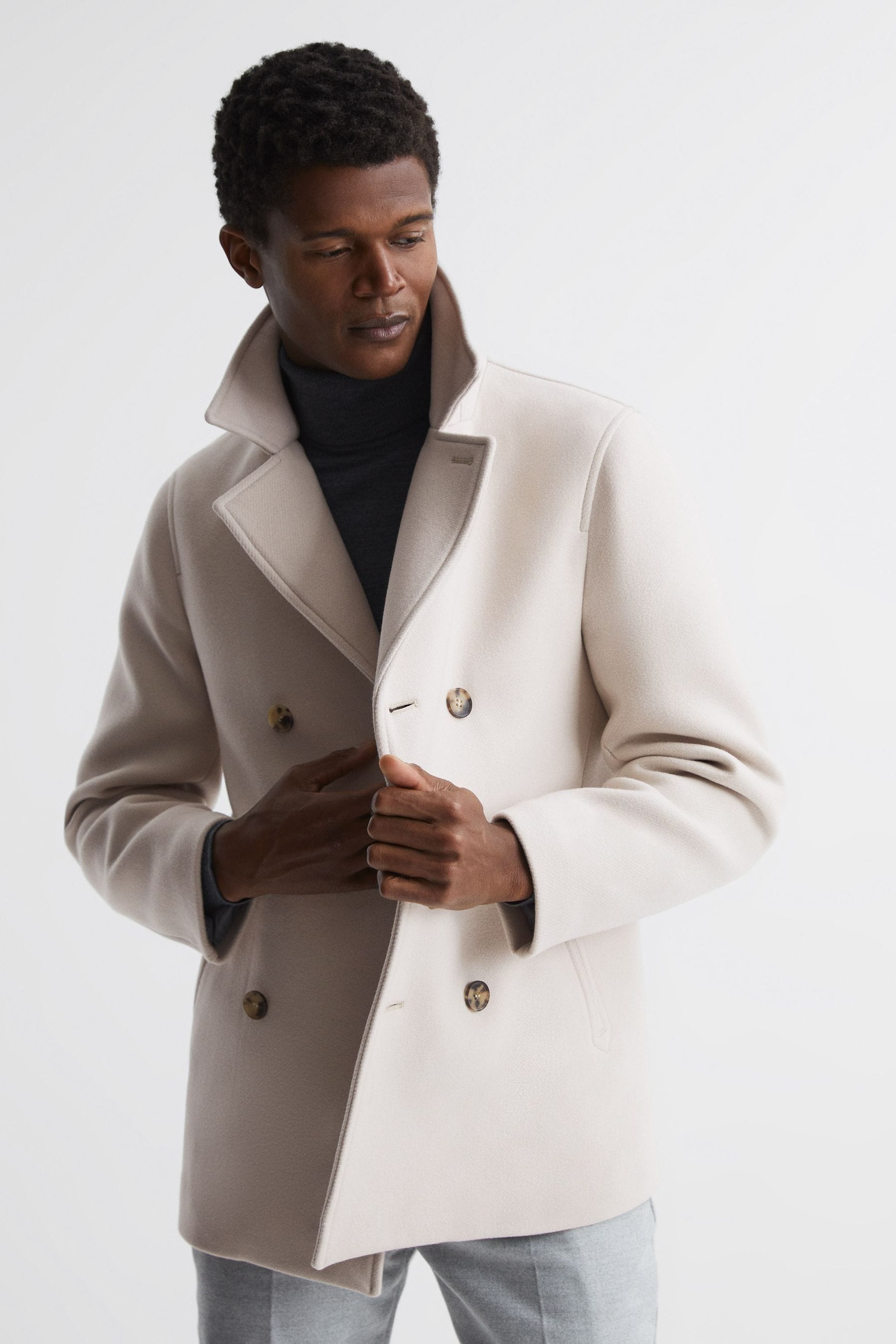 Ankle length pea clearance coat