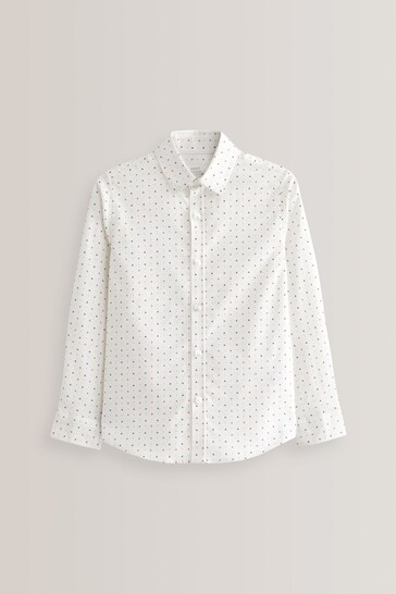 White Printed Oxford Shirt (3-16yrs)