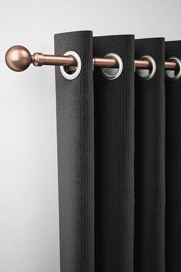 Antique Copper Klick Fit Ball Finial Extendable Curtain Pole Kit 28mm
