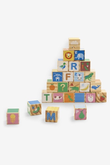 JoJo Maman Bébé Multi Wooden Alphabet Blocks