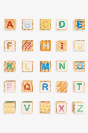 JoJo Maman Bébé Multi Wooden Alphabet Blocks