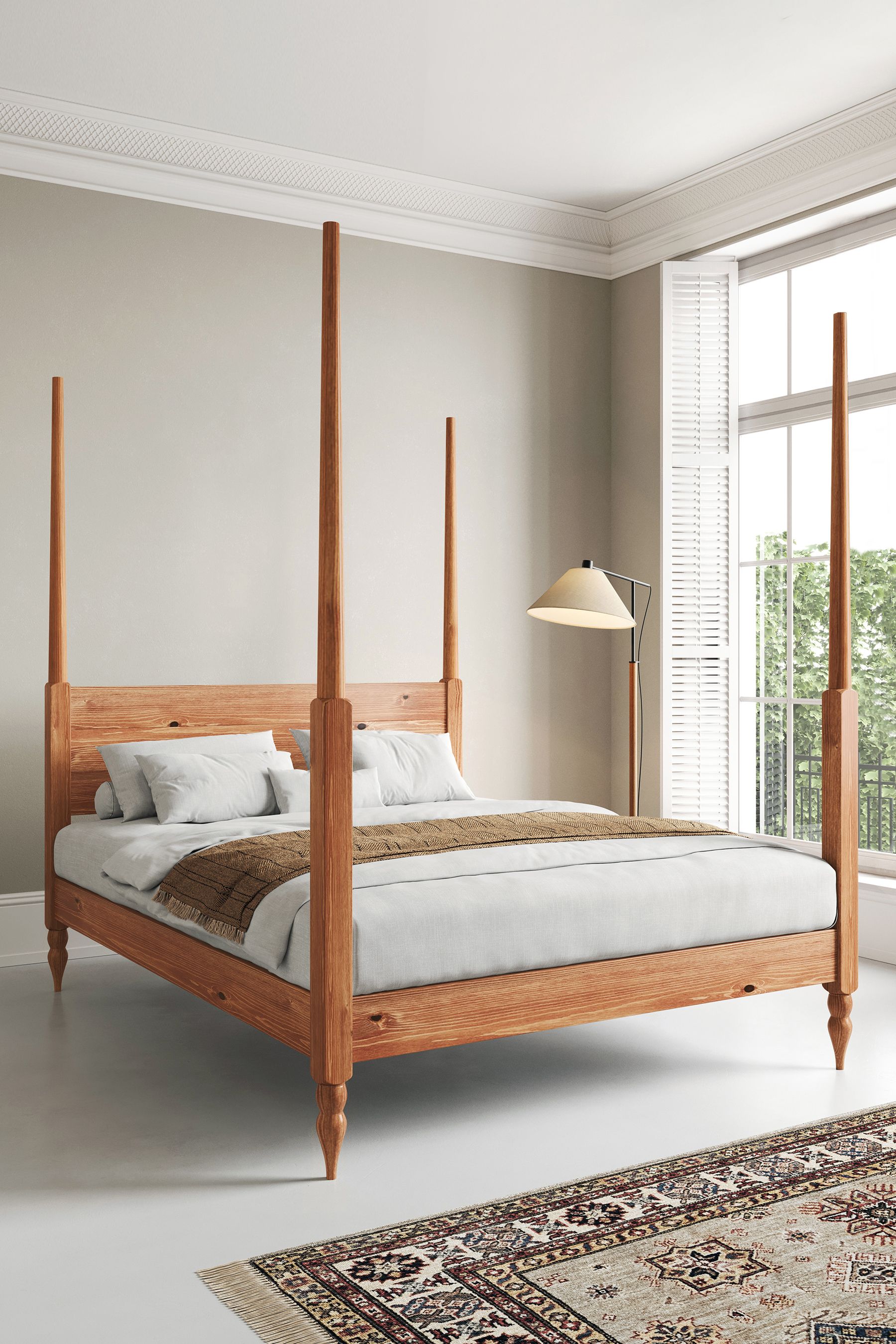 Buy Get Laid Beds Cinnamon Moroccan Four Poster Turned Leg Bed