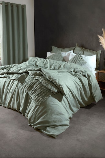 Lazy Linen Sage Green 100% Washed Linen Lazy Linen Throws
