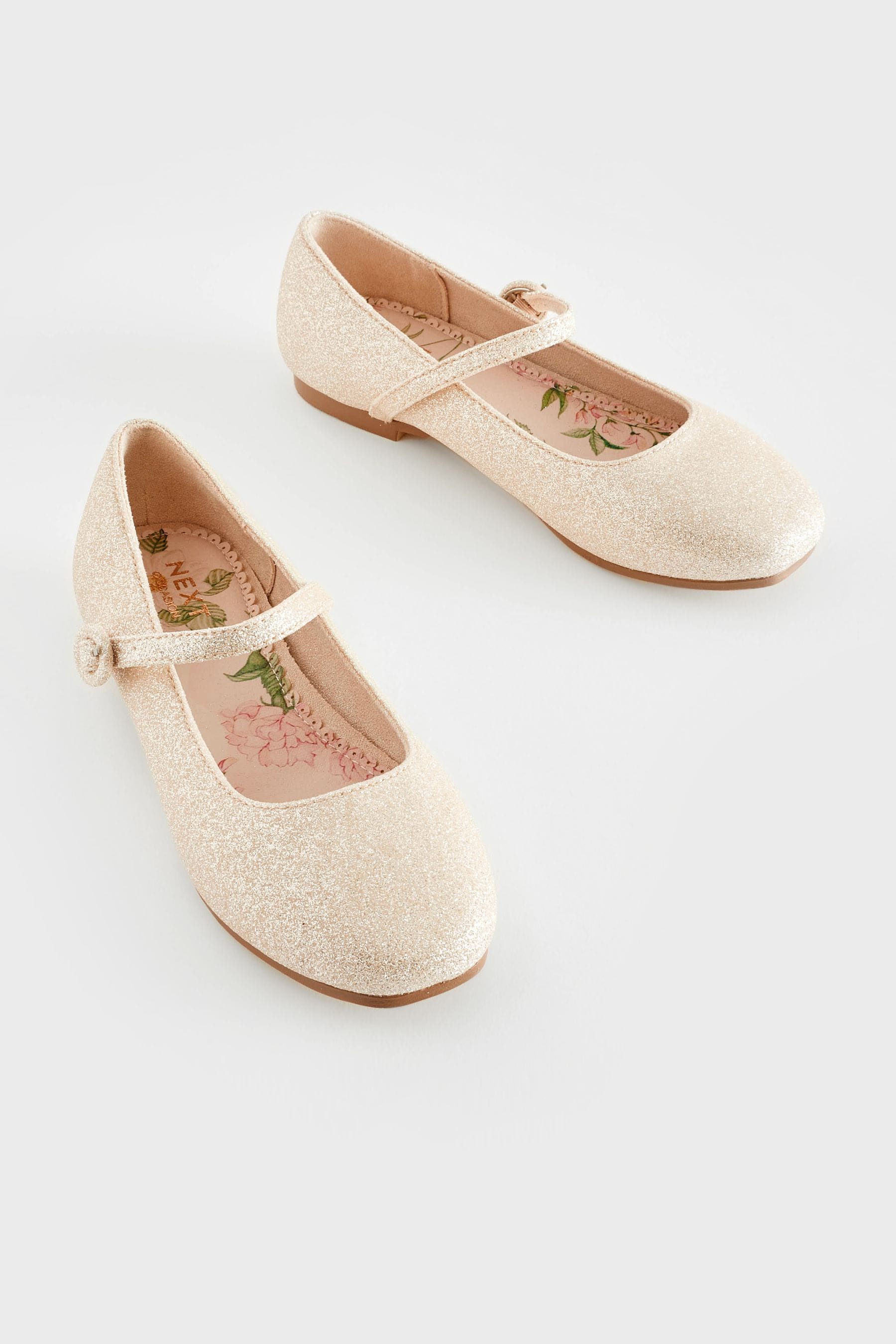 Champagne Gold Glitter Standard Fit F Mary Jane Occasion Shoes