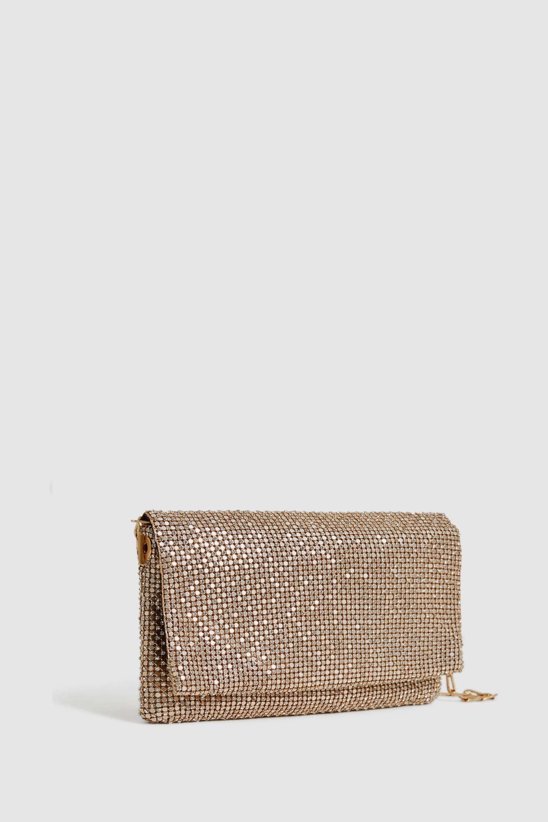 Buy Reiss Gold Charlotte Chainmail Clutch Bag from the Next UK