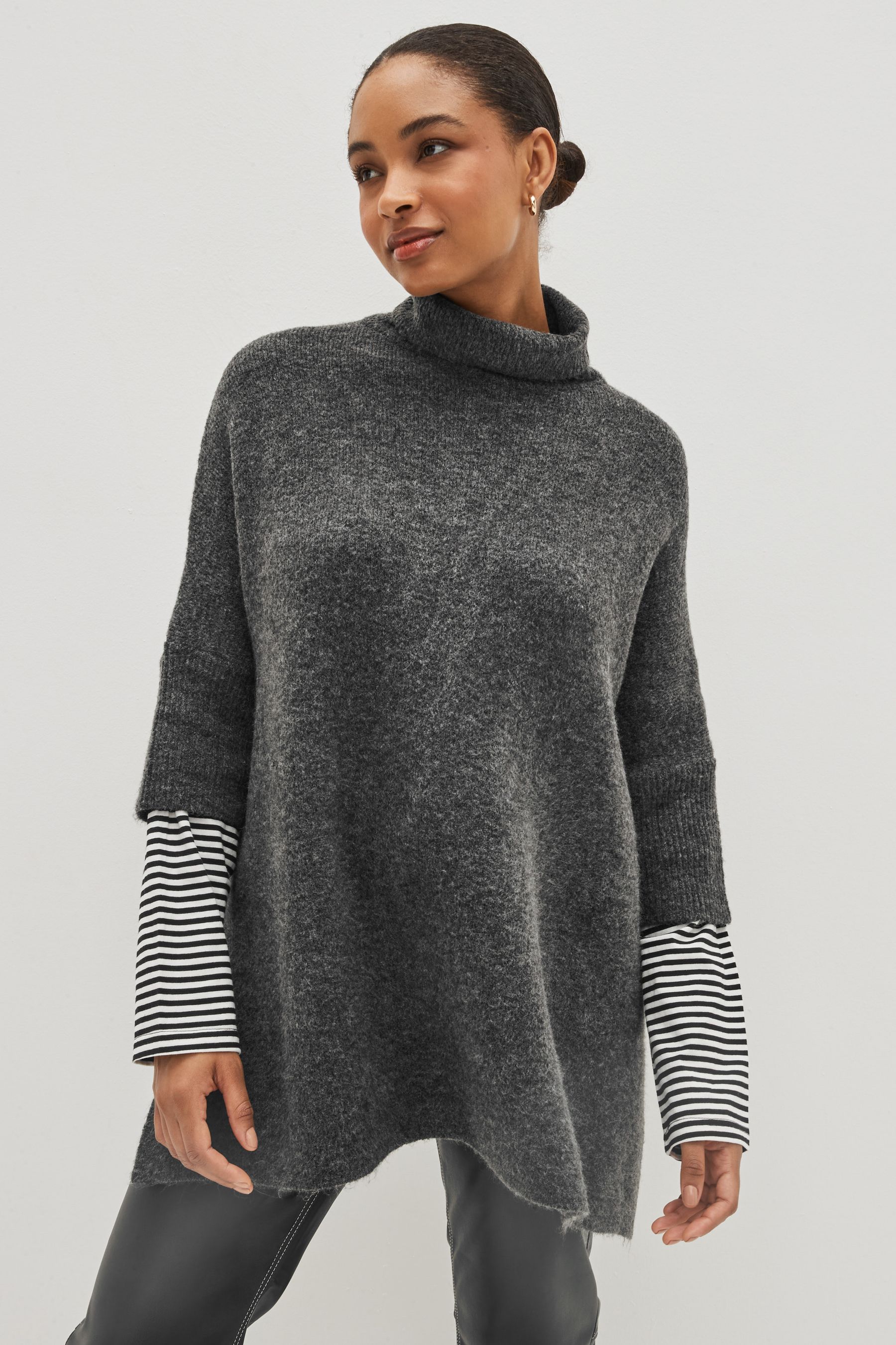 Grey poncho discount sweater