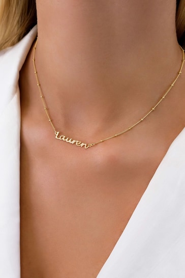 Abbott Lyon Luxe Handwritten Personalised Name Sphere Chain Necklace