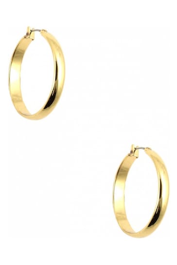 Anne Klein Jewellery Ladies Gold Tone Wide Med Clickit Hoops Basic AK Earrings