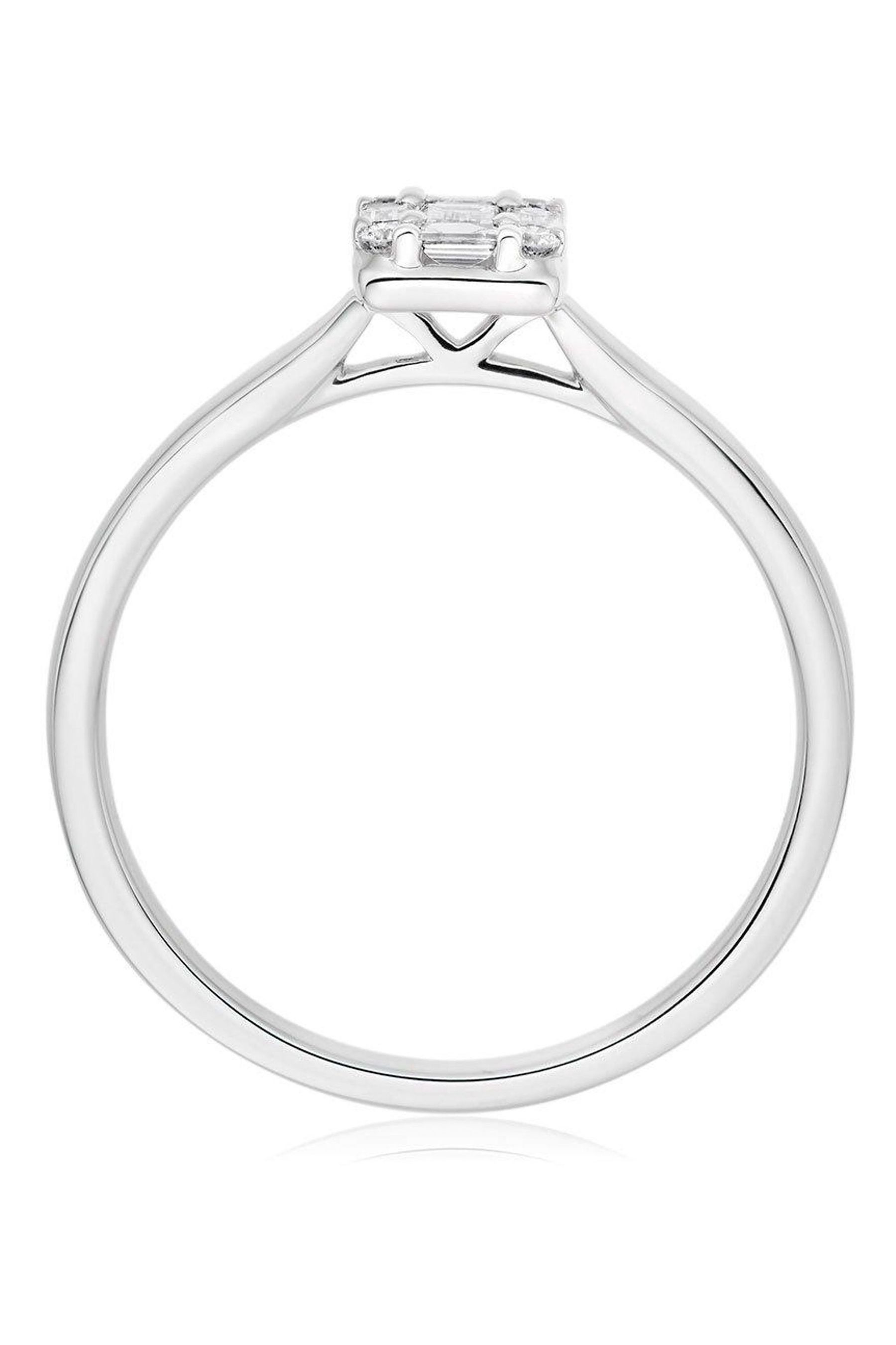 Beaverbrooks 18CT White Gold Diamond Cluster Ring