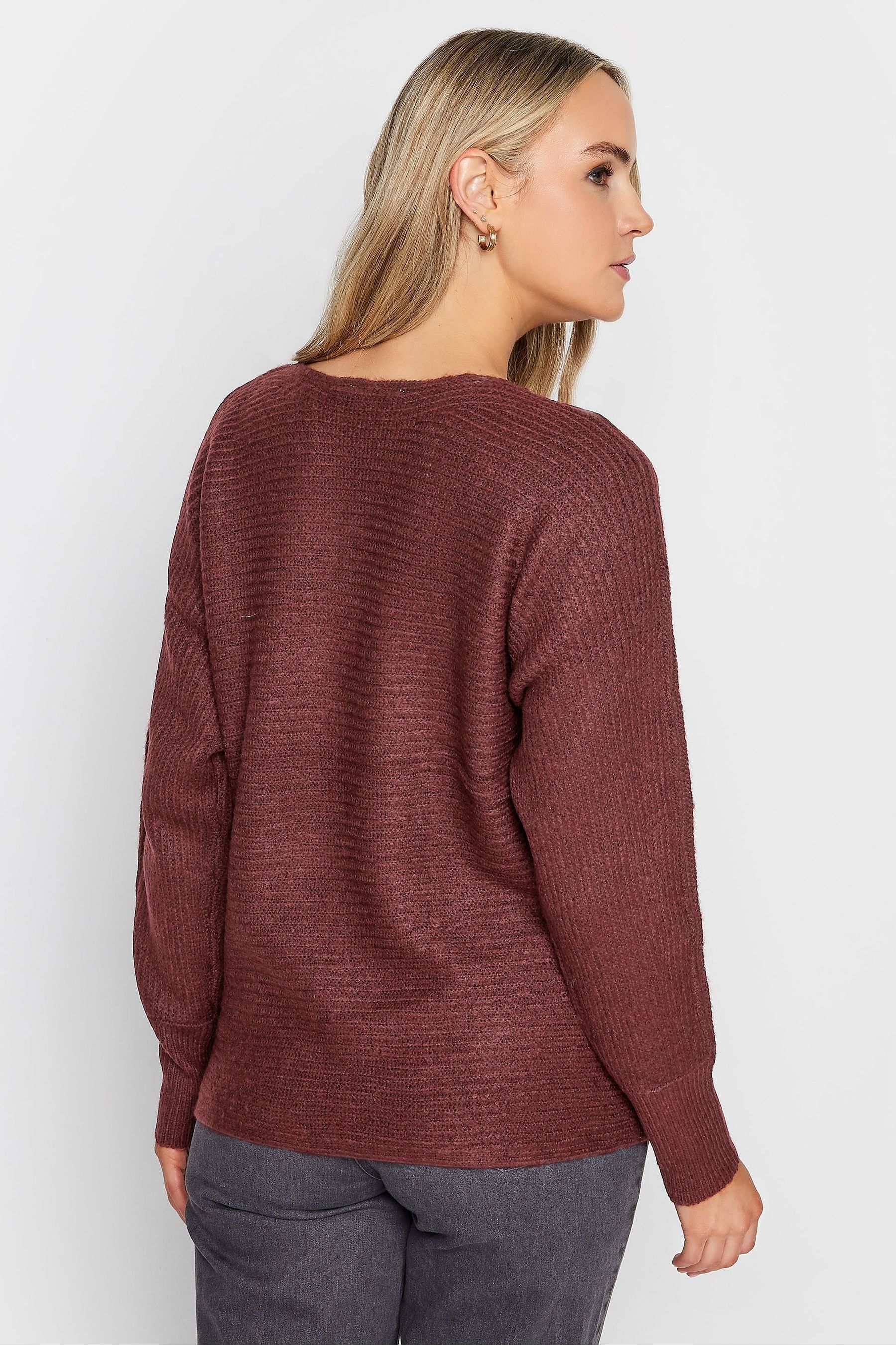 Long Tall Sally Red Slash Neck Jumper