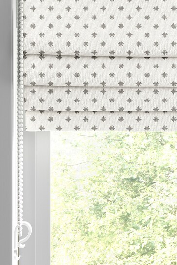 Laura Ashley Grey Louise Star Made To Measure Roman Blinds