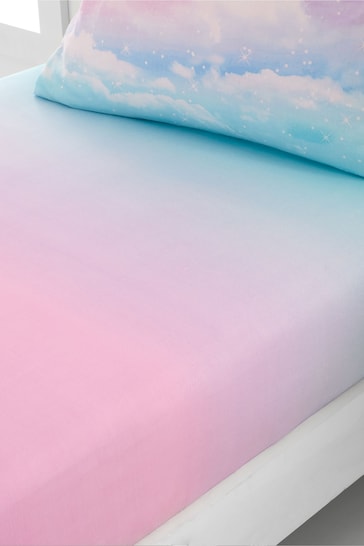 Catherine Lansfield Blue Ombré Rainbow Clouds Fitted Sheet