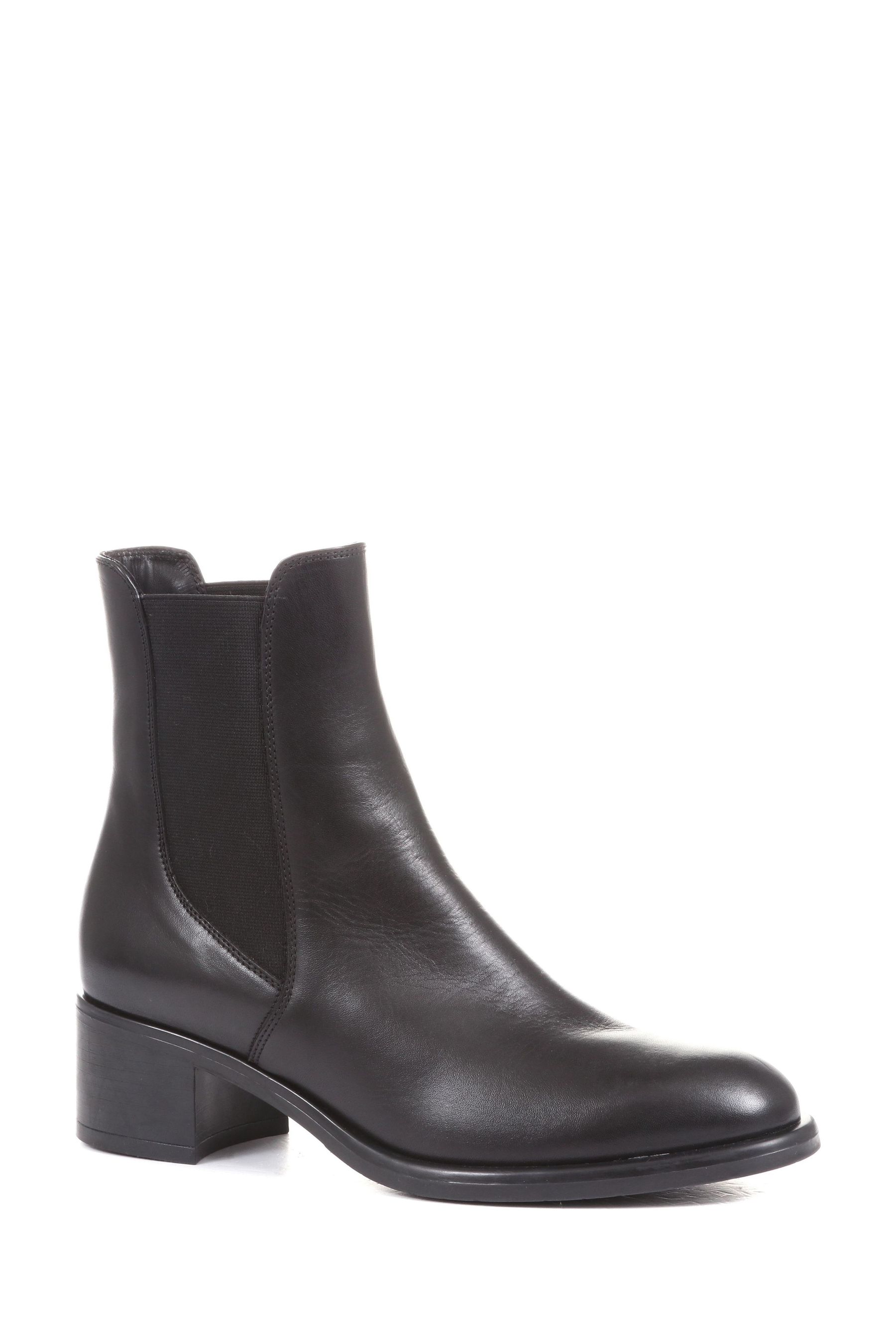 Jones Bootmaker Doria Black Heeled Leather Chelsea Boots