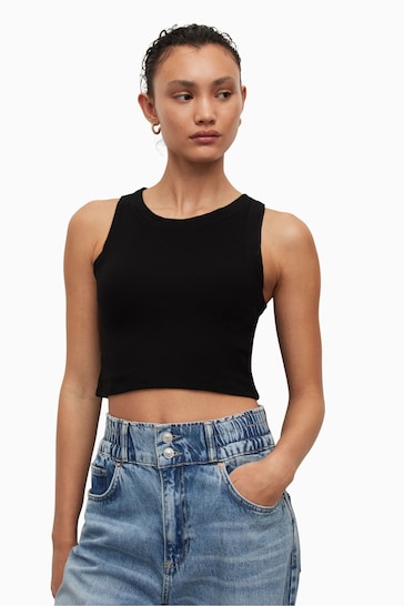 Buy AllSaints Black Cropped Rina Tank Top from the Next UK online shop