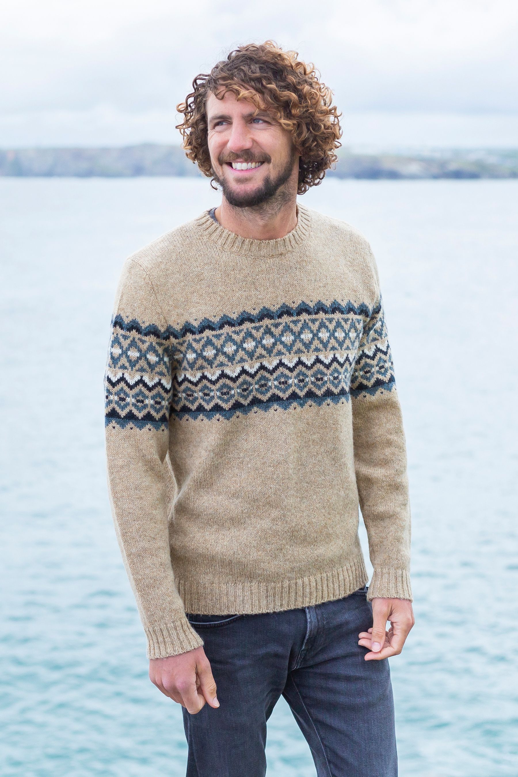 Mens patterned jumper sales