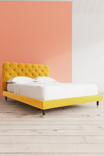 Swoon Easy Velvet Turmeric Yellow Burbage Bed
