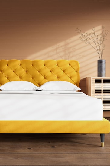 Swoon Easy Velvet Turmeric Yellow Burbage Bed