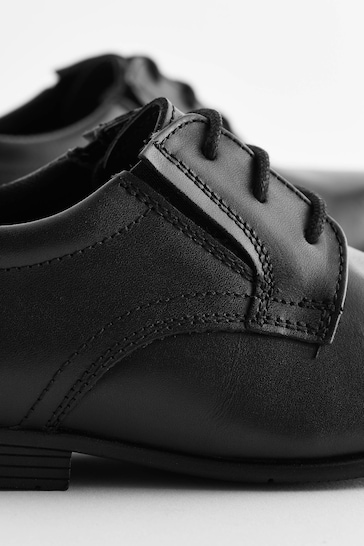 Black Standard Fit (F) School Leather Lace-Up Shoes