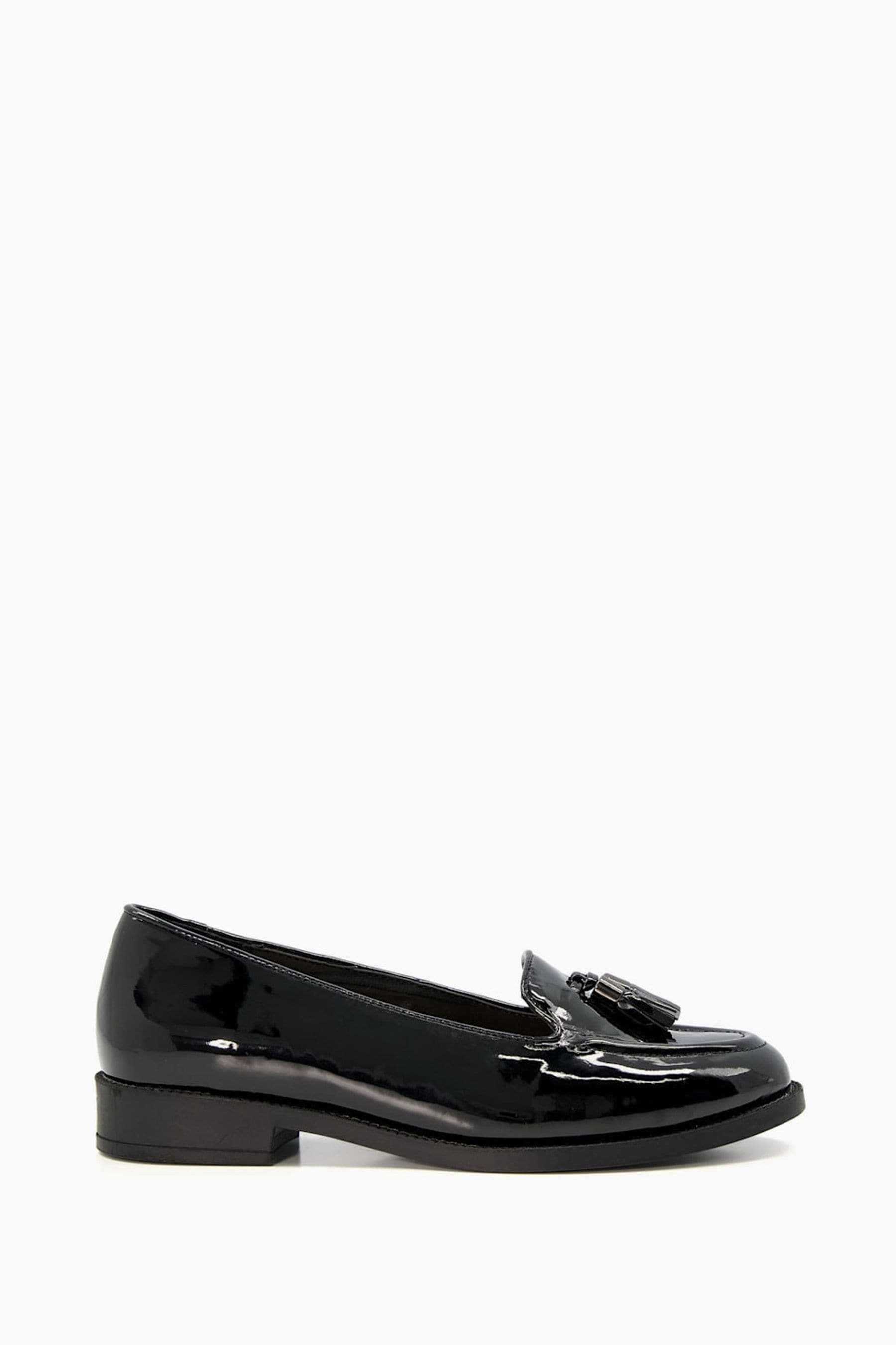 Buy Dune London Black Wf Global Almond Tassel Loafers from the
