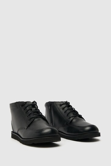 Schuh Youths Captain Leather Black Boots