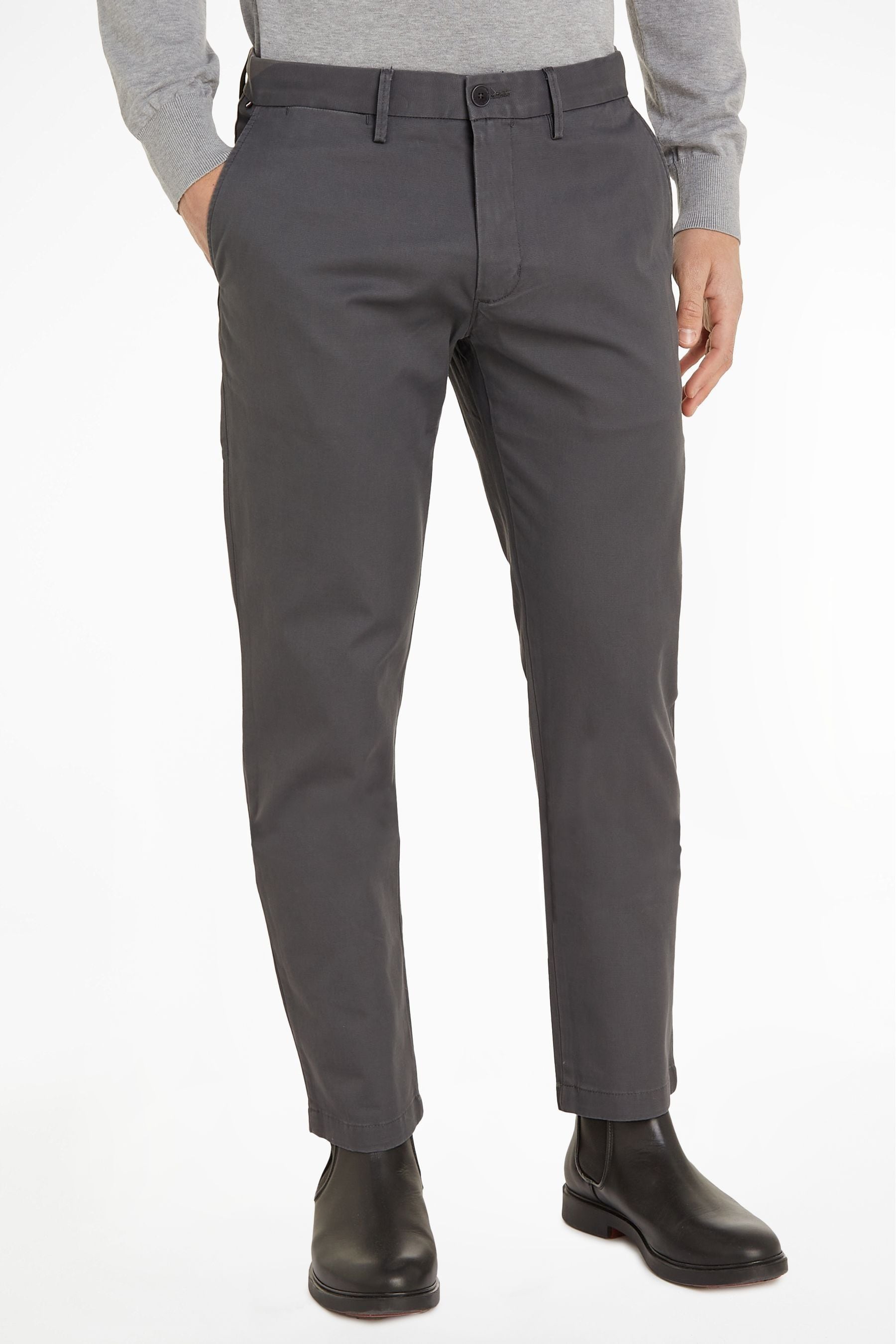 Tommy hilfiger grey chinos best sale
