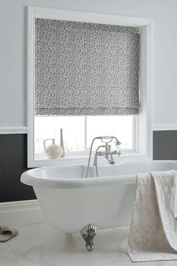 Laura Ashley Grey Maidenhair Woven Made To Measure Roman Blinds