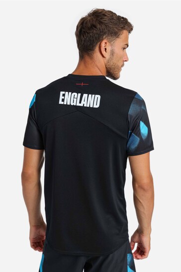 Black England Rugby Warm Up Jersey O2 T-Shirt