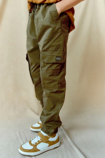 Khaki Green Cargo Trousers (3-16yrs)