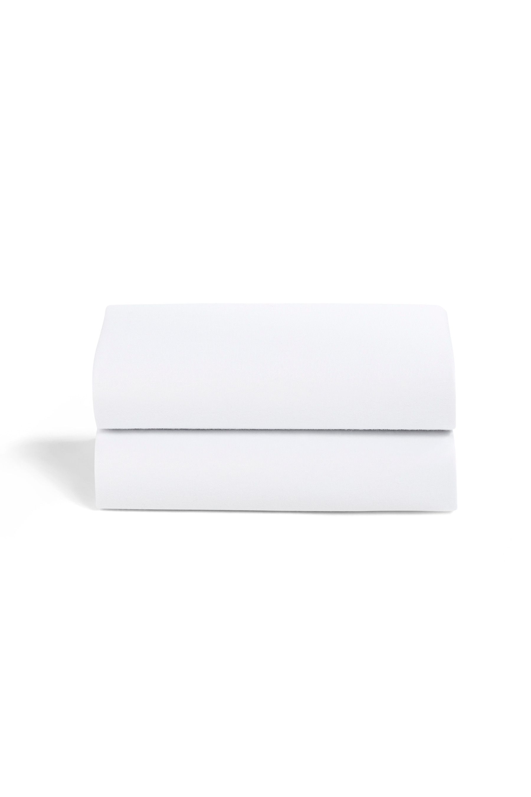 Buy Snuz White 2 Pack Moses Basket Pram Fitted Sheets from the
