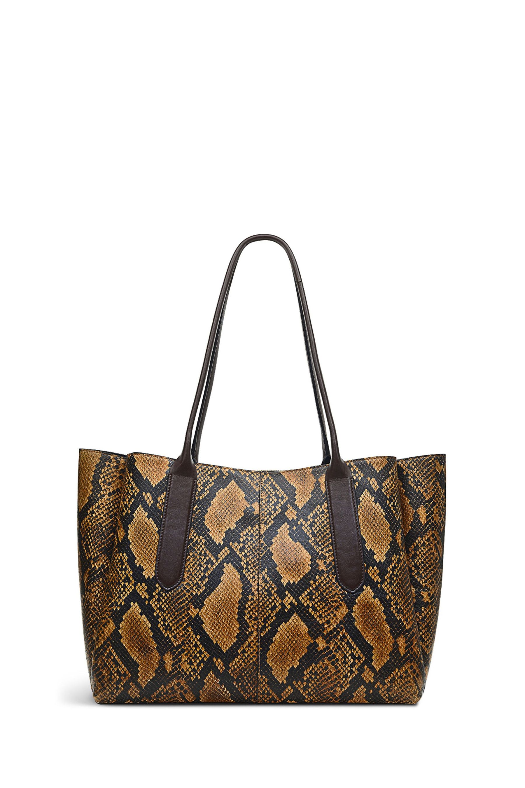 Faux snakeskin deals tote