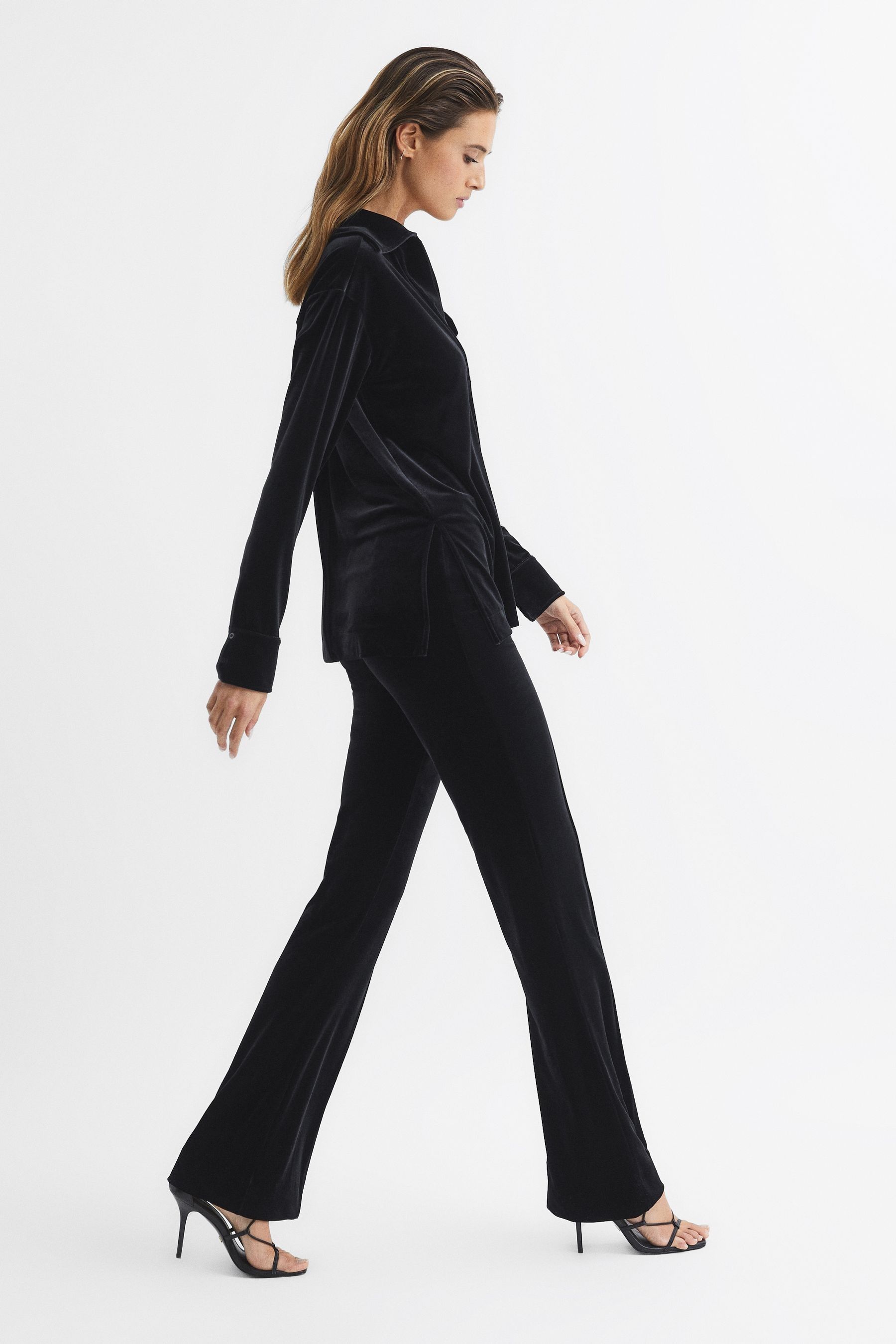 Black velvet trousers next hotsell
