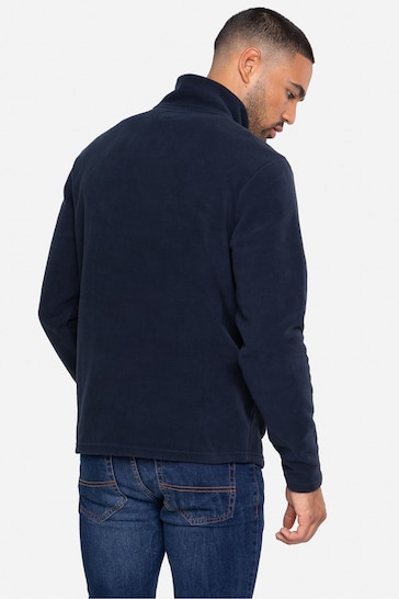 Threadbare Navy Blue 1/4 Zip Fleece Sweatshirt
