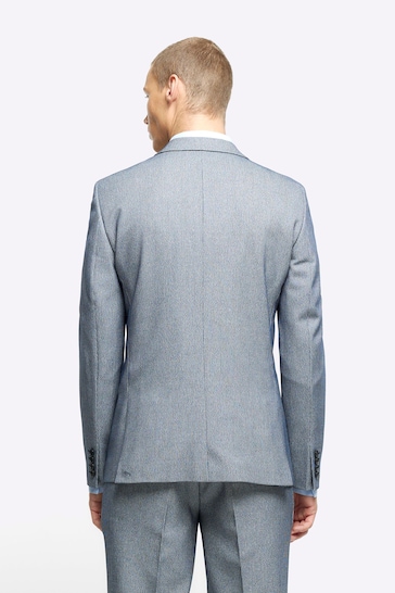 River Island Blue Houndstooth Suit: Jacket
