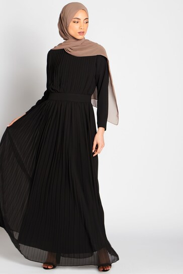 Aab Black Pleat Maxi Dress