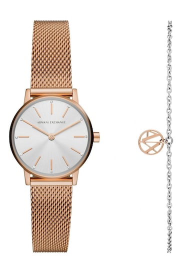 Armani Exchange Ladies Lola Watch & Bracelet Gift Set