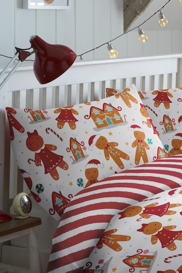 Fusion Red Gingerbread Duvet Cover and Pillowcase Set